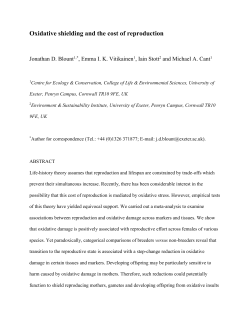 Oxidative shielding and the cost of reproduction