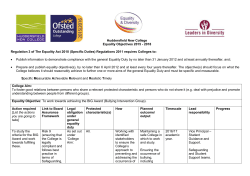 Huddersfield New College Equality Objectives 2015
