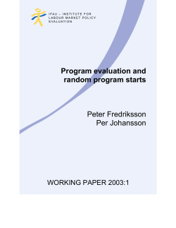 Program evaluation and random program starts Peter