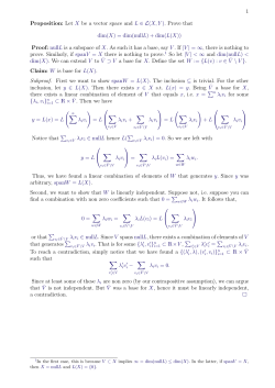 1 Proposition: Let X be a vector space and L &isin; L(X, Y ) . Prove that