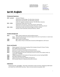Ian M. Krajbich - Department of Psychology