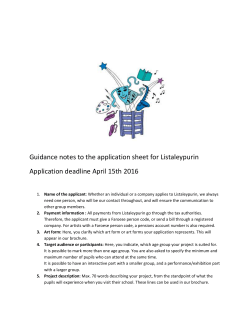 guidance notes to the application