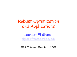 Robust Optimization and Applications