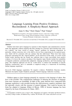 Language Learning From Positive Evidence