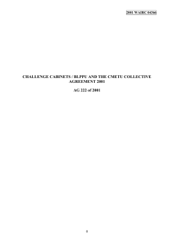 Challenge Cabinets / BLPPU and the CMETU Collective Agreement