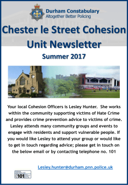 Chester le Street Cohesion Unit Newsletter Summer 2017