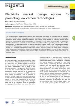 Electricity market design options for promoting low carbon - Insight-E