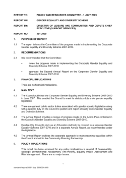 Gender Equality Scheme Second Annual Report