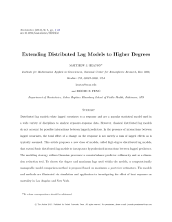Extending Distributed Lag Models to Higher Degrees