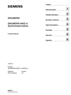 SINUMERIK 840D sl Synchronized actions