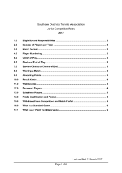 SDTA Junior Competition Rules