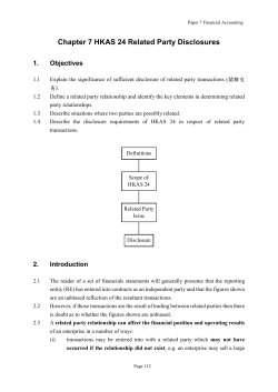 Chapter 8 HKSSAP 20 Related Party Disclosures