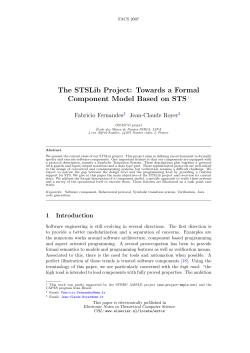 The STSLib Project: Towards a Formal Component Model Based on