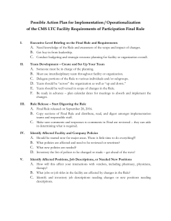 Possible Action Plan for Implementation / Operationalization of the