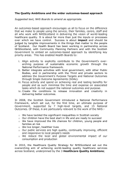 The Quality Ambitions and the wider outcomes