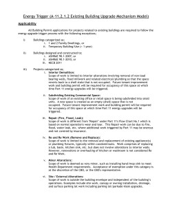 Energy Trigger (A-11.2.1.2 Existing Building Upgrade Mechanism