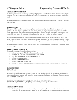 AP Computer Science Programming Project&mdash;TicTacToe