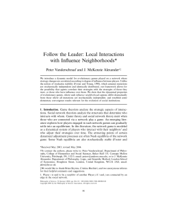 Follow the Leader: Local Interactions with Influence Neighborhoods*