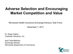Health exchange adverse selection slides 12-7-11