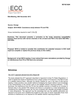 Project Team SE19 SE19(14)04 Web-Meeting, 28th November 2013