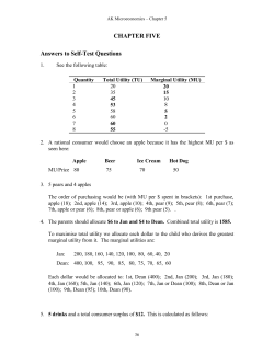 CHAPTER FIVE Answers to Self