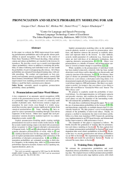 pronunciation and silence probability modeling for asr
