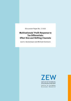 Multinationals` Profit Response to Tax Differentials