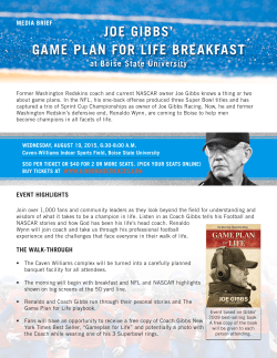 JOE GIBBS` GAME PLAN FOR LIFE BREAKFAST