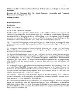 Chair`s closing statement