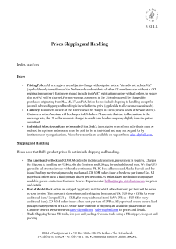 Prices, Shipping and Handling