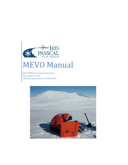 MEVO Manual - iris/passcal