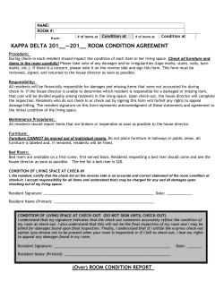 Room Condition Form - Confidence Coalition