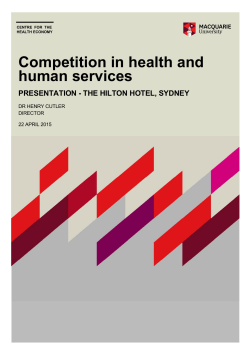 Competition in health and human services