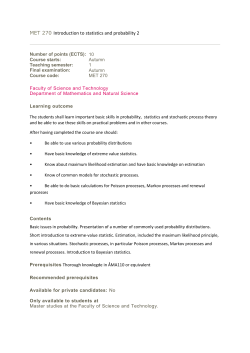 MET 270 Introduction to statistics and probability 2