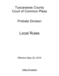 Local Rules - Tuscarawas County