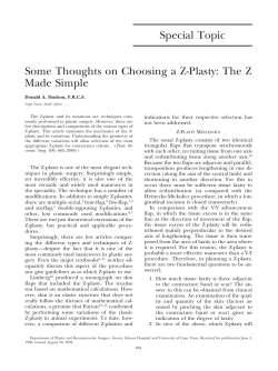 Special Topic Some Thoughts on Choosing a Z
