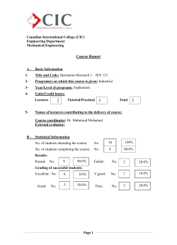 Questionnaires - Canadian International College