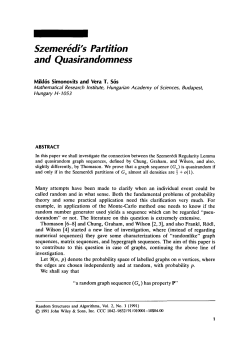 Szemer&eacute;di`s partition and quasirandomness