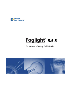 Foglight Performance Tuning Field Guide