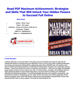 Read PDF Maximum Achievement: Strategies and