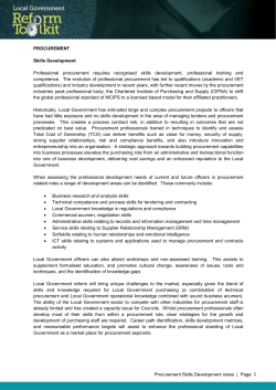 PROCUREMENT Skills Development Professional procurement