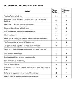 HUGHENDEN CORRIDOR &ndash; THE HUB SCORE SHEET