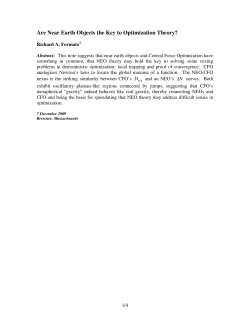 Are Near Earth Objects the Key to Optimization Theory?