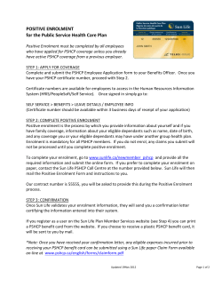 POSITIVE ENROLMENT for the Public Service Health Care Plan