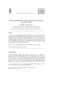 Fiscal decentralization, public spending, and economic