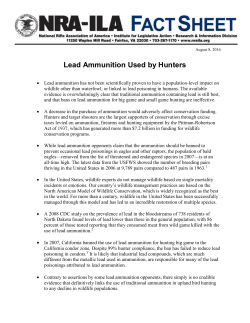 Lead Ammunition Used by Hunters - nra-pvf