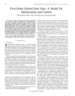 First-order hybrid petri nets: a model for optimization and control