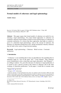 Formal models of coherence and legal epistemology