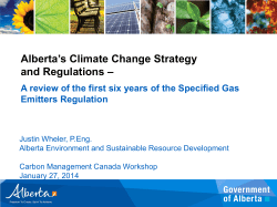 Alberta`s Climate Change Strategy and Regulations &ndash;