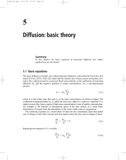 Diffusion: basic theory - School of Civil Engineering
